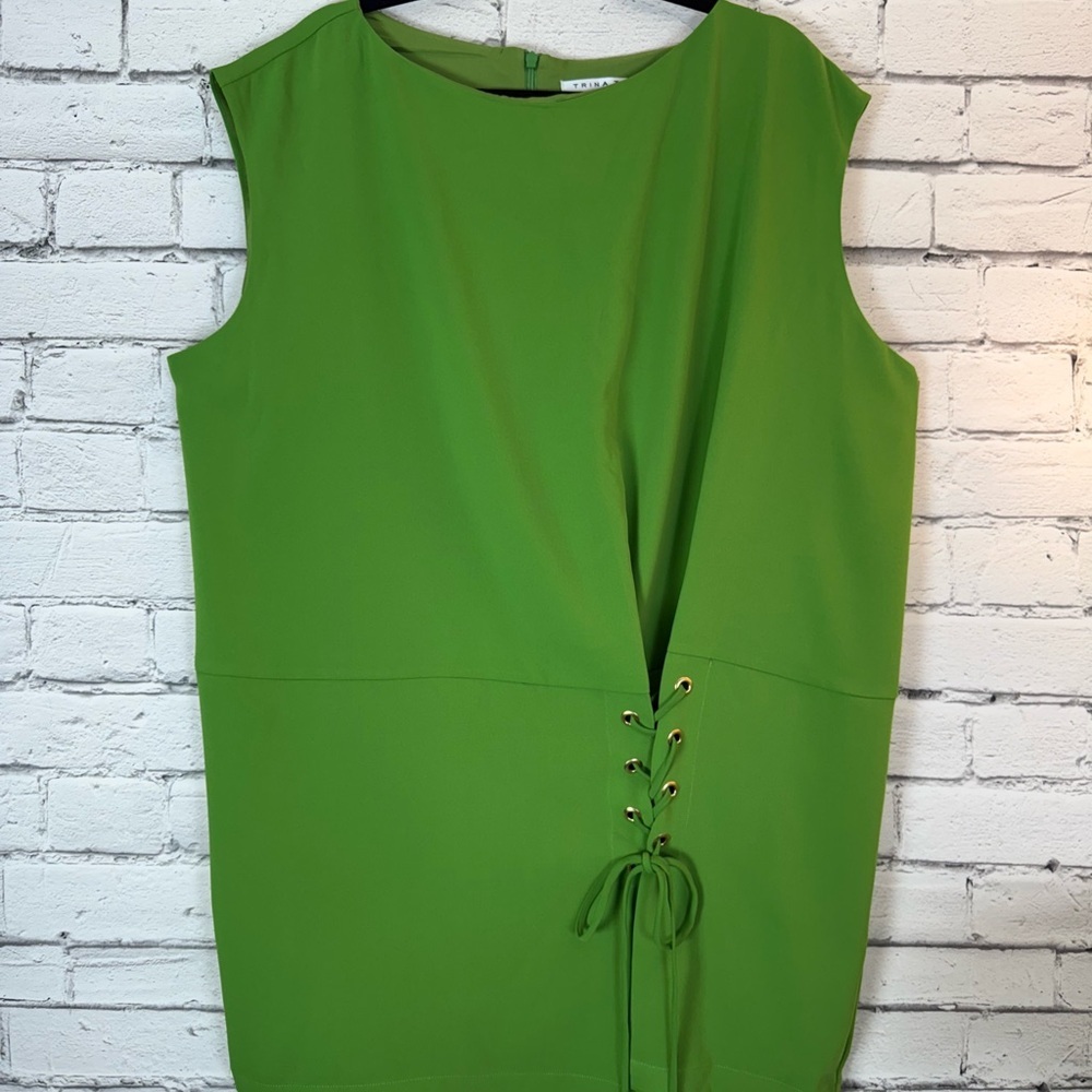 Trina Turk Green Pacifica Dress Boho Sleeveless Lined Corset Detail Size 4 NWT - Picture 4 of 10